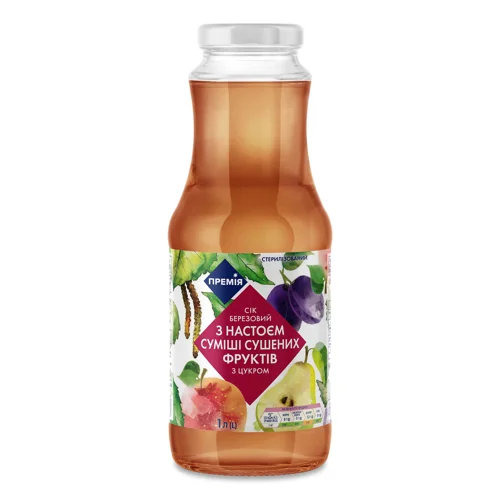 Сік Премія березовий з настоєм суш фруктів з цукор 1л