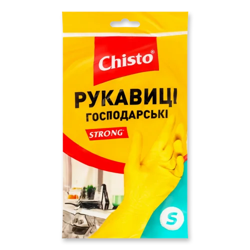 Рукавички Латексні Господарські Універсальні S Strong Chisto, в/ґ, 1 пара