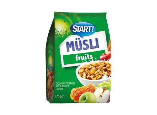 Сухі сніданки Start Мusli хрусткі фруктові з медом 375г