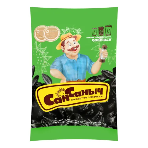 Насіння соняшника смажене солоне СанСанич м/у 80г