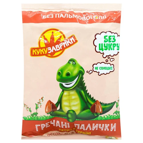 Палички гречані Кукузаврики без цукру 50г