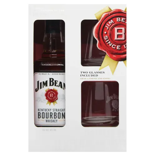 Віскі Jim Beam 40% 0,7л + 2 бокала