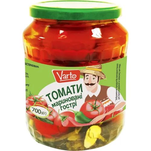 Томати Varto гострі мариновані 700г
