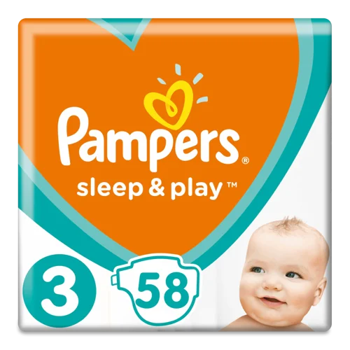 Підгузки Дитячі Midi Sleep&Play Pampers, 4-9 кг, 58 шт