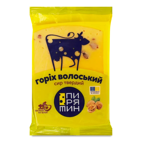 Сир Твердий 50% Горіх Волоський Пирятин, м/у, 160г