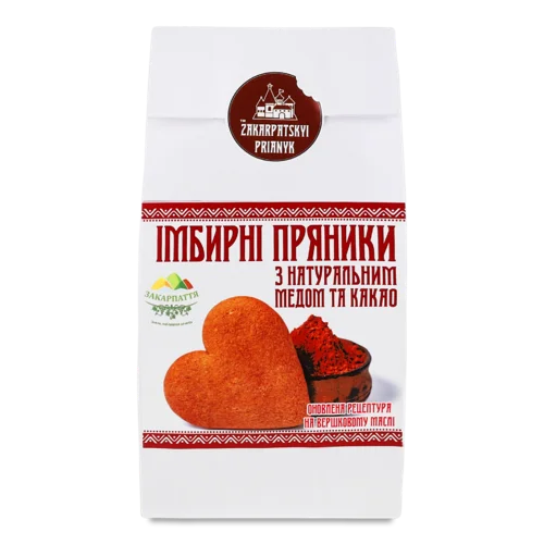 Пряники Імбирні З Натуральним Медом Та Какао, в/ґ, 0.18кг