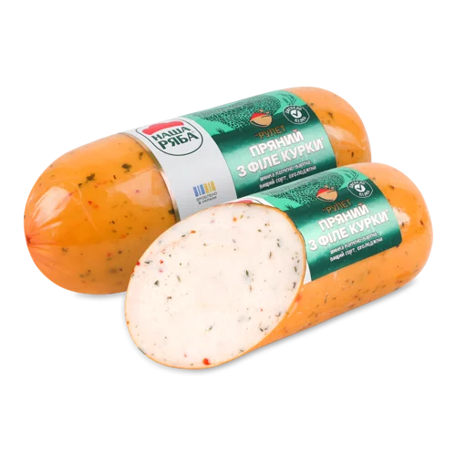 Шинка Рулет Пряний З Філе Курки Наша Ряба В/К В/С М/У, 0.5кг