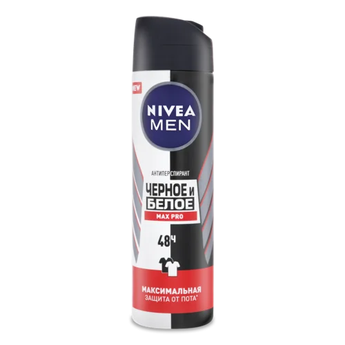 Антиперспірант Max Pro Чорне та Біле Nivea Men, дезодорант, 150мл
