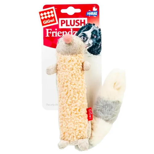 Іграшка для собак GiGwi Plush Єнот з пищалкою 17см