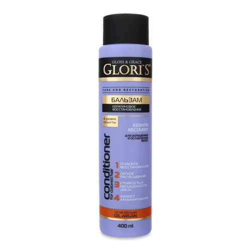 Бальзам Для Волосся Keratin Recovery Glori's, Вищий Ґатунок, 400мл
