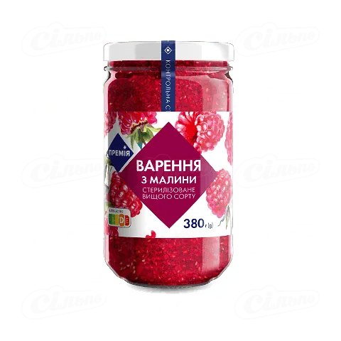 Варення «Премія»® з малини, 380г