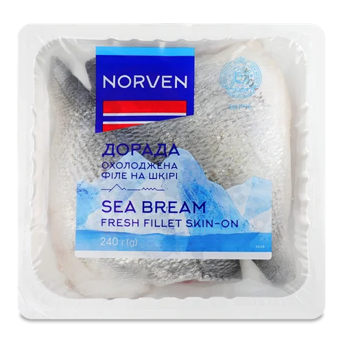 Риба Дорада філе Norven з/ш натуральне охолоджене, лоток 240г