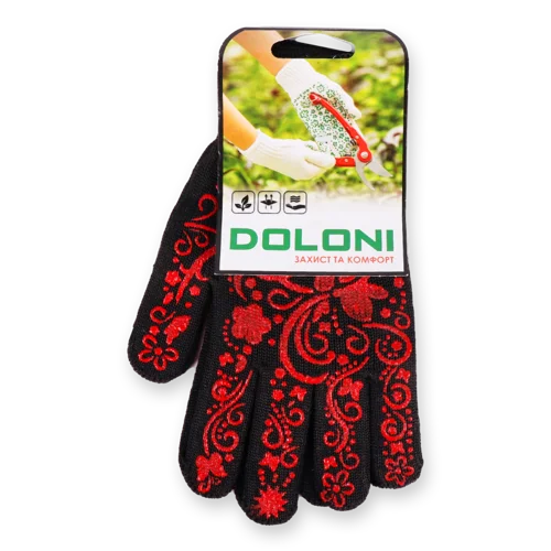 Перчатки Трикотажні Doloni ПВХ Соняшник Білий, в/ґ, 1г