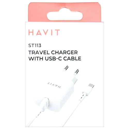 Зарядний пристрій Havit з кабелем Type-C HV-ST113