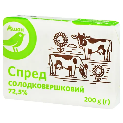 Спред Ашан солодковершковий 72,5% 200г