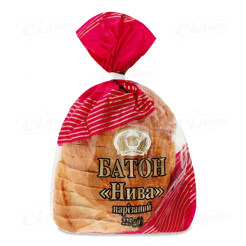 Батон «Формула смаку» «Нива» половинка, нарізаний упакований, 225г