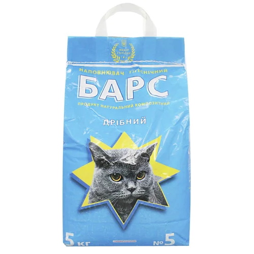 Наповнювач гігієнічний Барс №5 для котів бентонітовий дрібний з ароматизатором 5кг