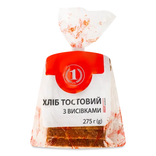 Хліб Тостовий Висівковий В/ґ, Половинка В Нарізці, 275г