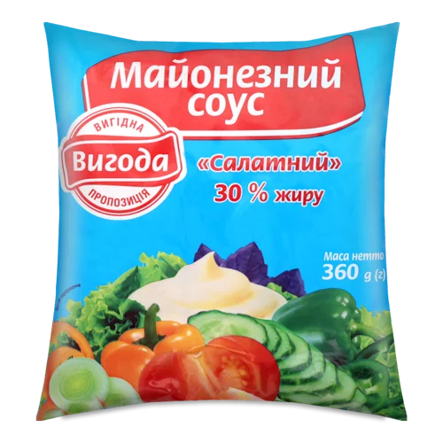 Соус Майонезний Салатний В/ґ 30%, 360 Г