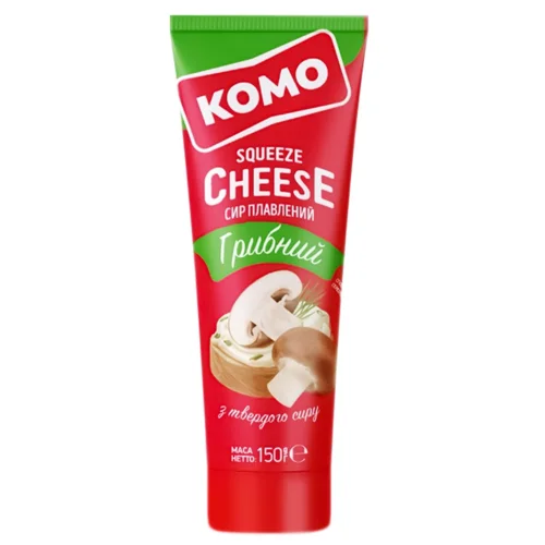 Сир плавлений 40% Комо грибний тюбик 150г