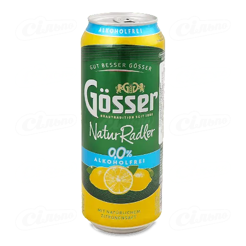 Напій на основі пива Gosser Natur Gold безалкогольний у залізній банці, 0,5л