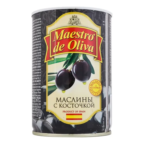 Маслини з кісточкою Maestro de Oliva з/б 420г