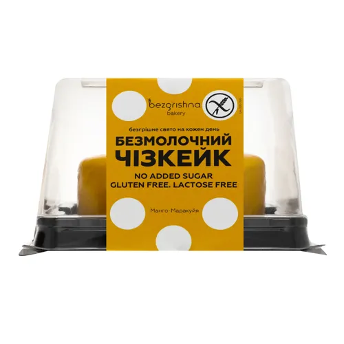 Чізкейк безмолочний Манго-маракуйя Bezgrishna bakery п/у 300г