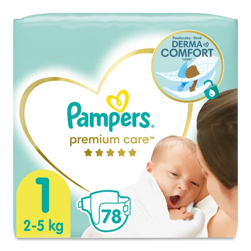 Підгузки Дитячі 2-5 кг Premium Care Pampers 78 шт, в/ґ