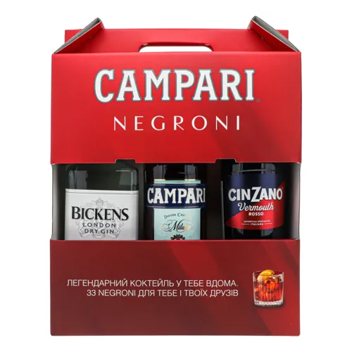 Набір Negroni Настоянка Campari-вермут Cinzano-джин Bickens 1л х 3шт