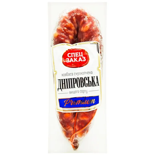 Ковбаса Зоря Дніпра Дніпровська сирокопчена вищий сорт