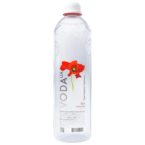 Вода мінеральна VodaUA Рідна Справжня Українська слабогазована 0,4л