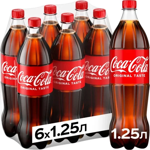 Напій газований Coca-Cola 1,25л x 6шт