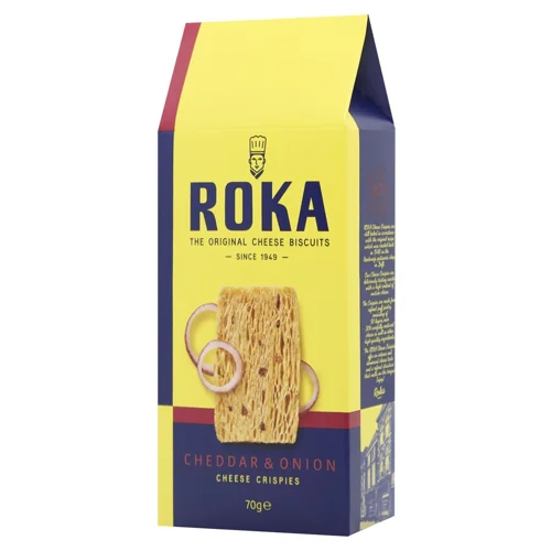Печиво сирне Roka з сиром чедер та цибулею 70г