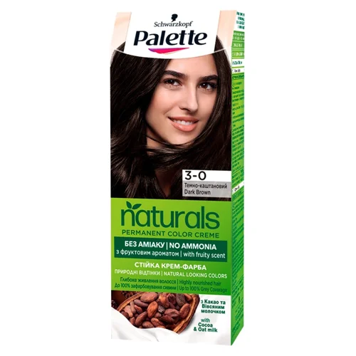 Фарба для волосся Palette Naturals без аміаку 3-0 темно-каштановий