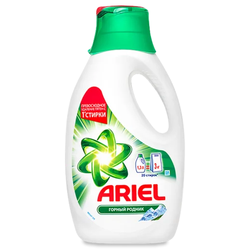Рідке Засіб Для Прання Ariel Гірський Родник, Пластикова Пляшка 1.3л