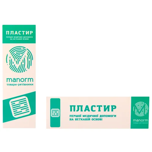 Пластир медичний Manorm на нетканій основі 1,9х7,2см 10шт