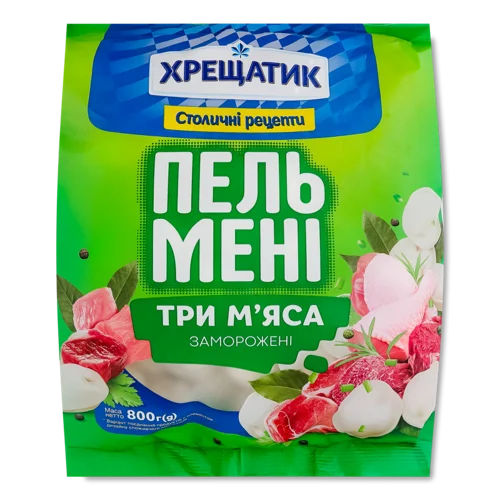 Пельмені Три М'яса Хрещатик, м/у, 800 г, в/ґ