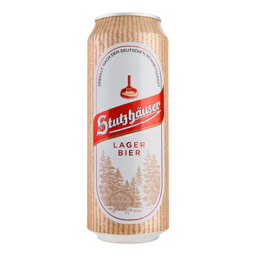 Пиво 0.5л 5.4% світле пастеризоване Lager Stutzhauser з/б