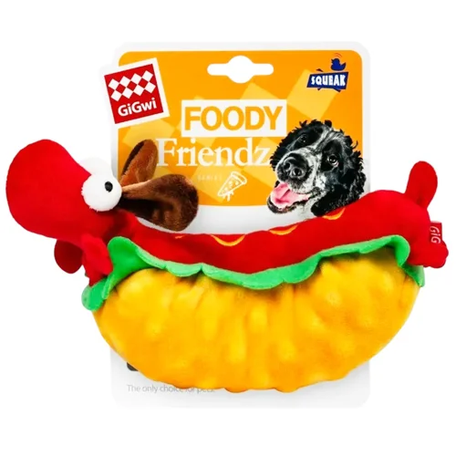 Іграшка для собак GiGwi Foody Friends Хот-дог з пищалкою 24см