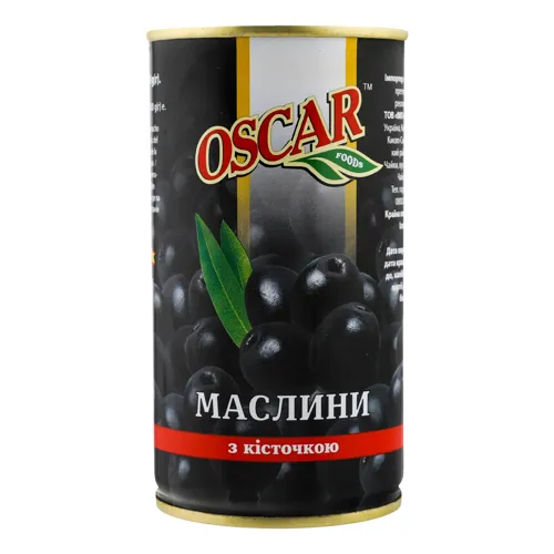 Маслини з кісточкою Oscar з залізній банці 350г