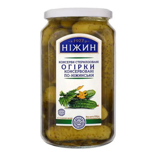 Огірки консервовані По-ніжинськи Ніжин с/б 920г