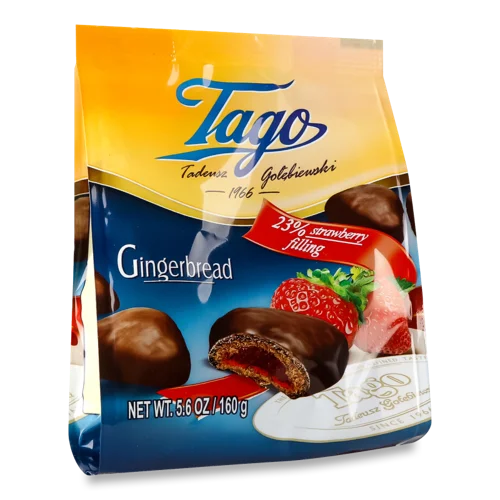 Пряники Імбирні З Полуничною Начинкою В Шоколаді, м/у 160г