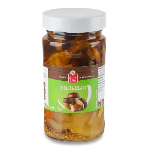 Гриби Польські Мариновані В/к, Скляна Банка 280г