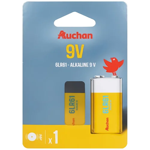 Батарейка Auchan Standart 6F22 1шт