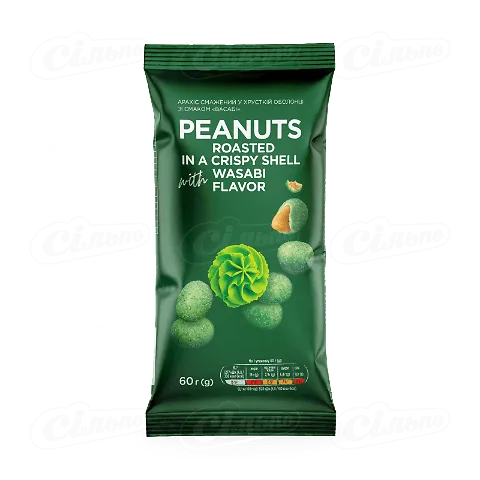 Арахіс «Премія»® у хрусткій оболонці зі смаком васабі, 60г