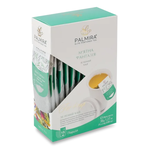 Зелений Чай М'ятна Фантазія Palmira к/у, 15х2.4г