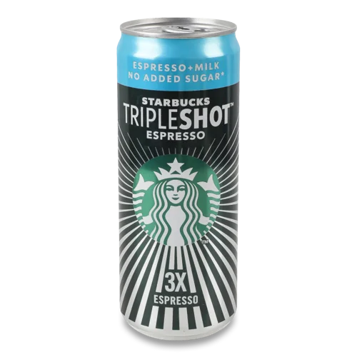 Молочний Напій З Кавою Арабіка З Підсолоджувачем Espresso Tripleshot Starbucks, Залізна Банка 300мл