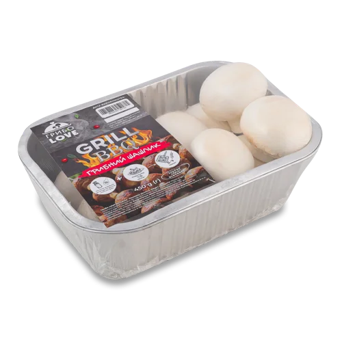 Гриби Печериці Свіжі В/ґ, Грибний Шашлик Grill BBQ Love, Лоток 450г