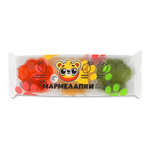 Мармелад Желейний Полуниця-Лимон-Яблуко, Мармелапки Jelly Paws, м/у 120г