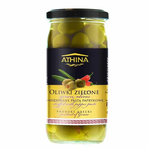 Оливки Athina з перцем 360г